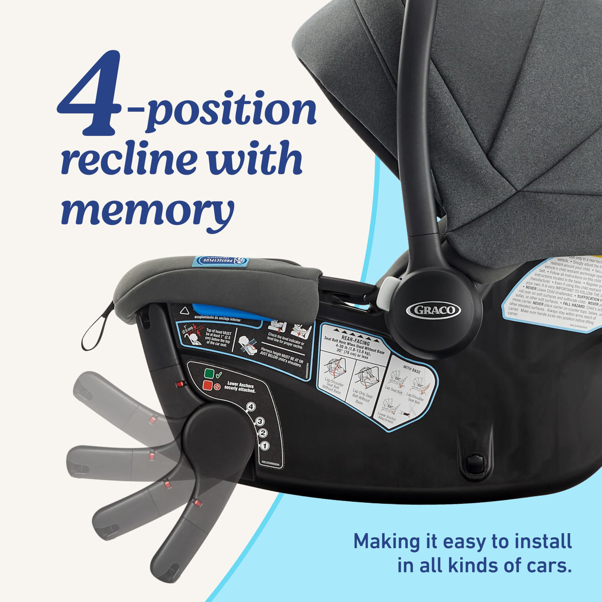 Infant Car Seat with Canopy, Rear Facing, Lightweight N24431