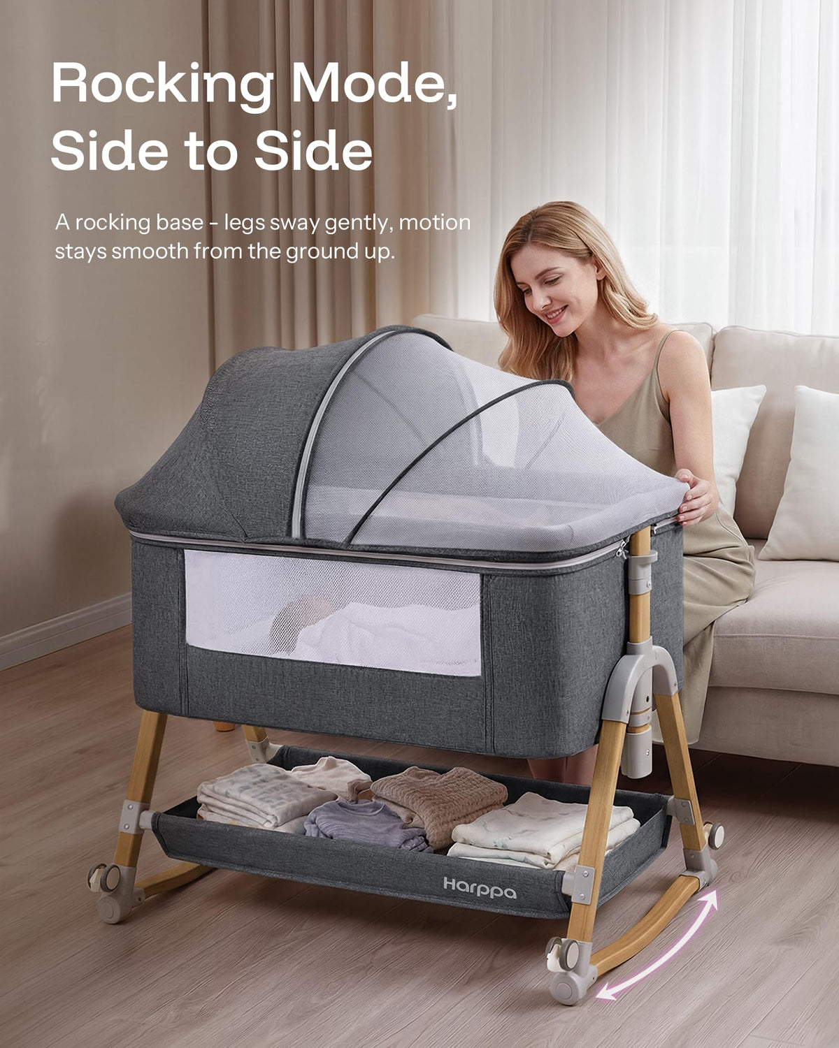 3 in 1 Baby Bassinet with Mattress Z400188