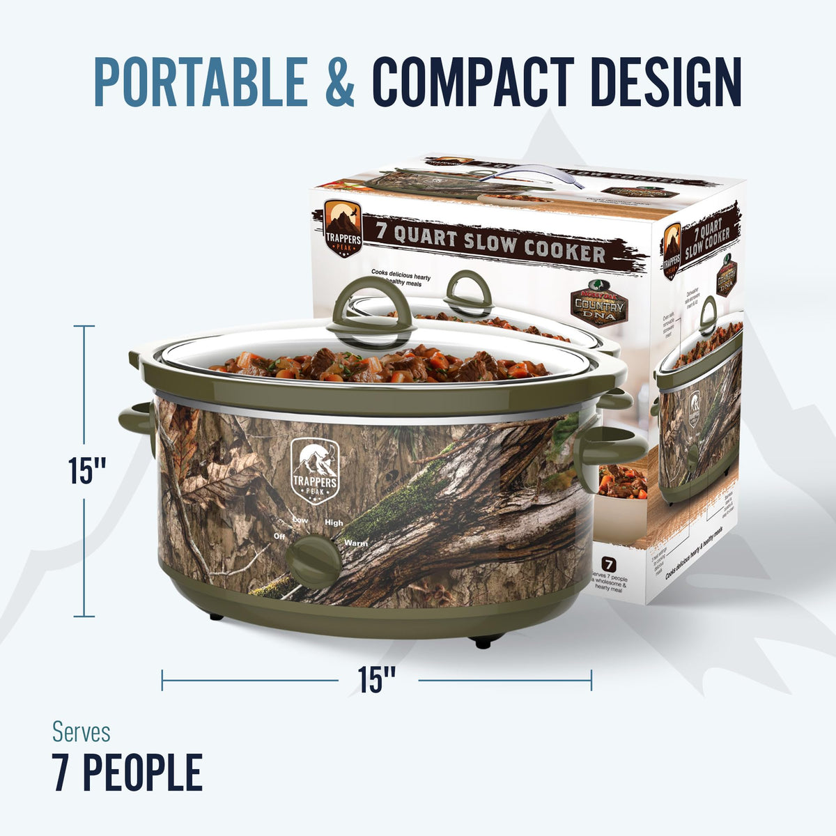 7 Quart Oval Slow Cooker Pot with Heat Settings N27152