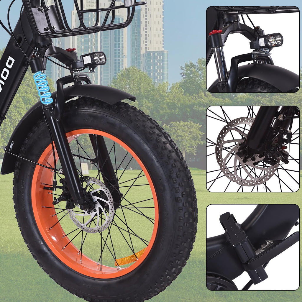 20"x4.0" Fat Tire 750W Folding Electric Tricycle 48V 15Ah Aluminum 7-Speed L687
