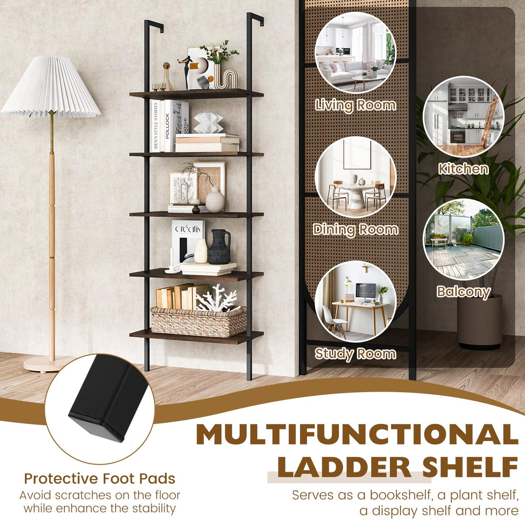 5-Tier Wall Mounted Bookshelf P90664