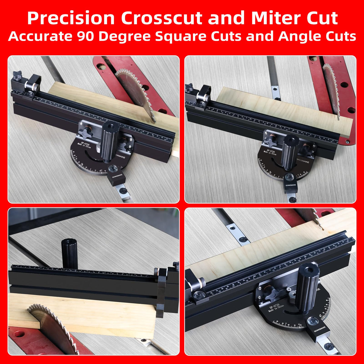 Compact Table Saw Miter Gauge with 14 Inch Fence U317518