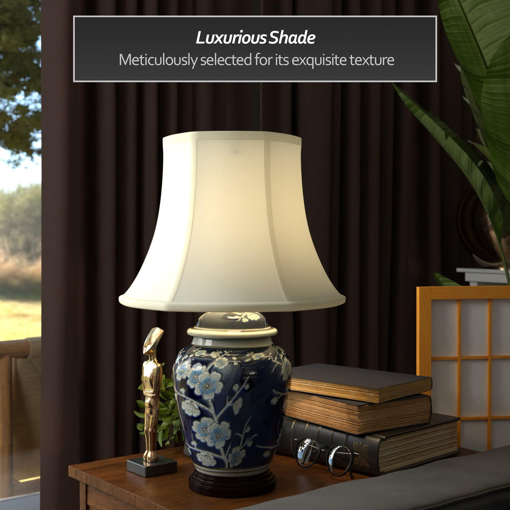 22" Blue Cherry Blossom Lamp U316591