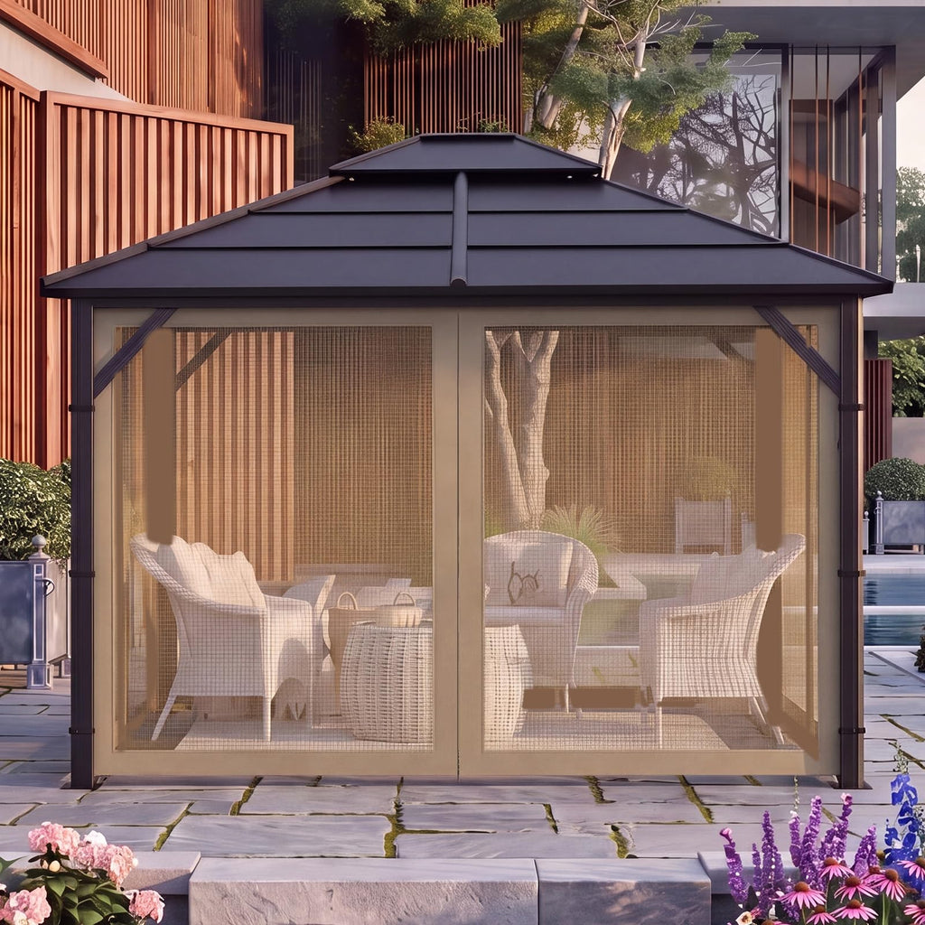 10x12 4-Panel Mosquito Netting Sidewall with Zipper G2883