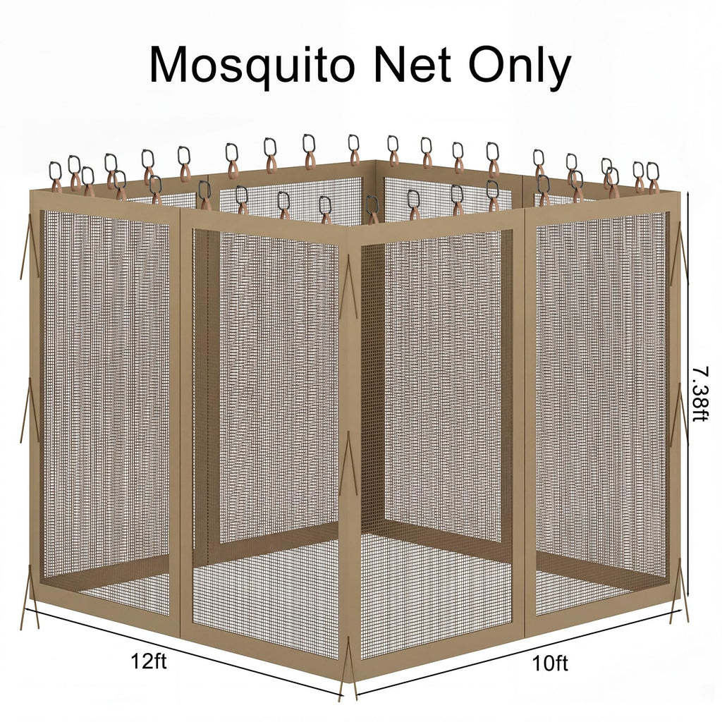 10x12 4-Panel Mosquito Netting Sidewall with Zipper G2883