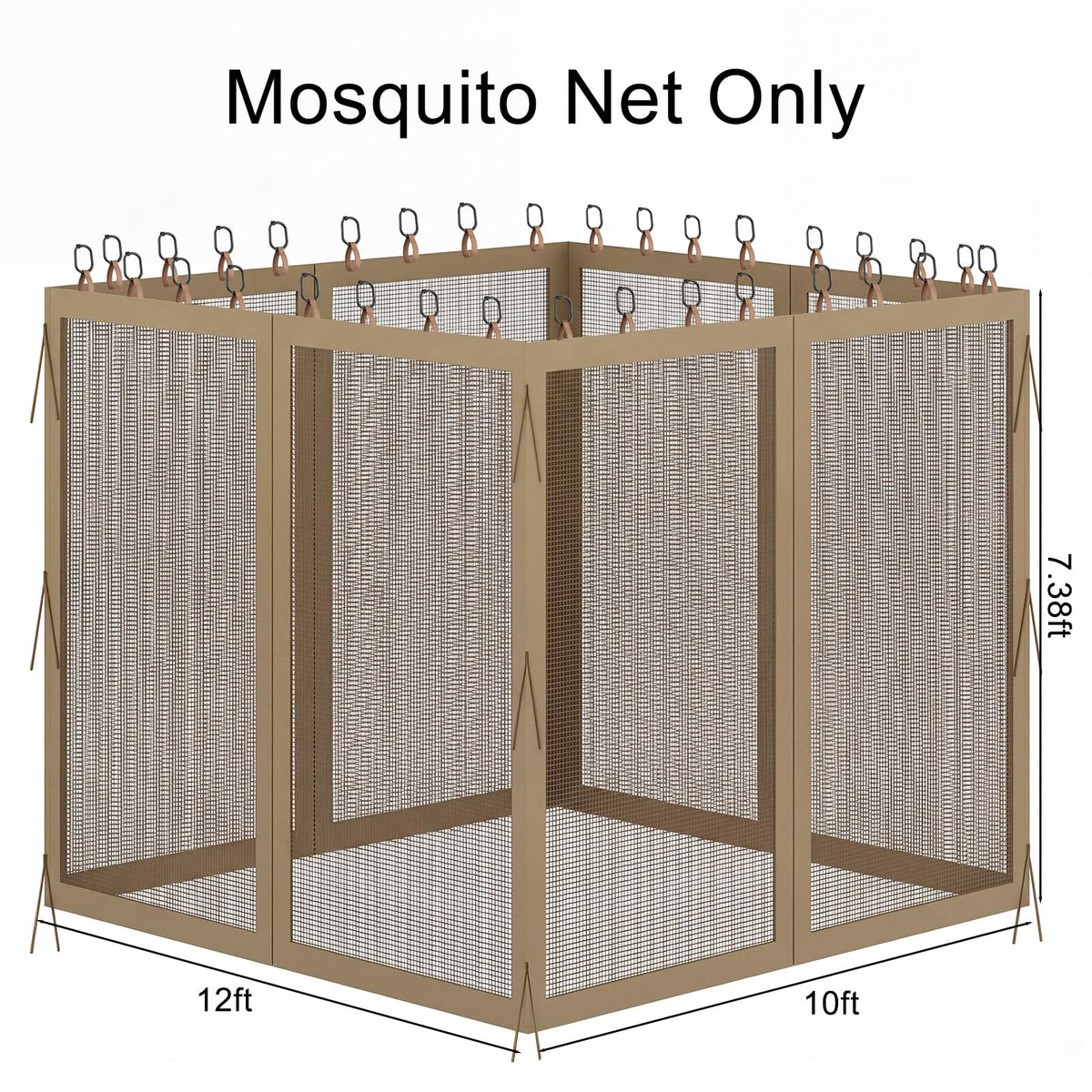 10x12 4-Panel Mosquito Netting Sidewall with Zipper G2883