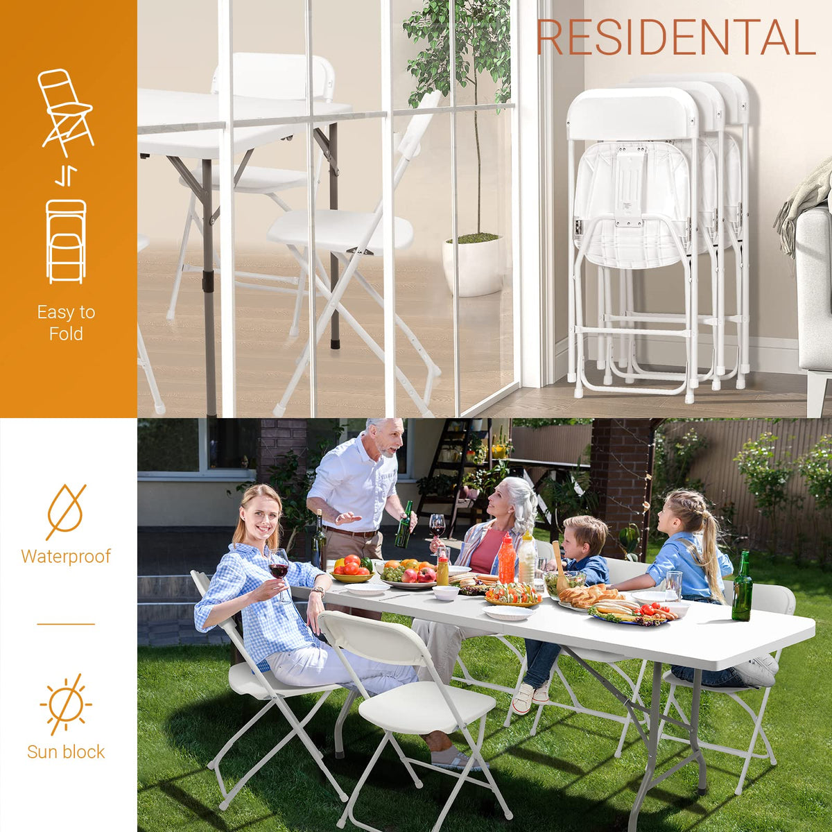 White 10 Pack Folding Chair X354