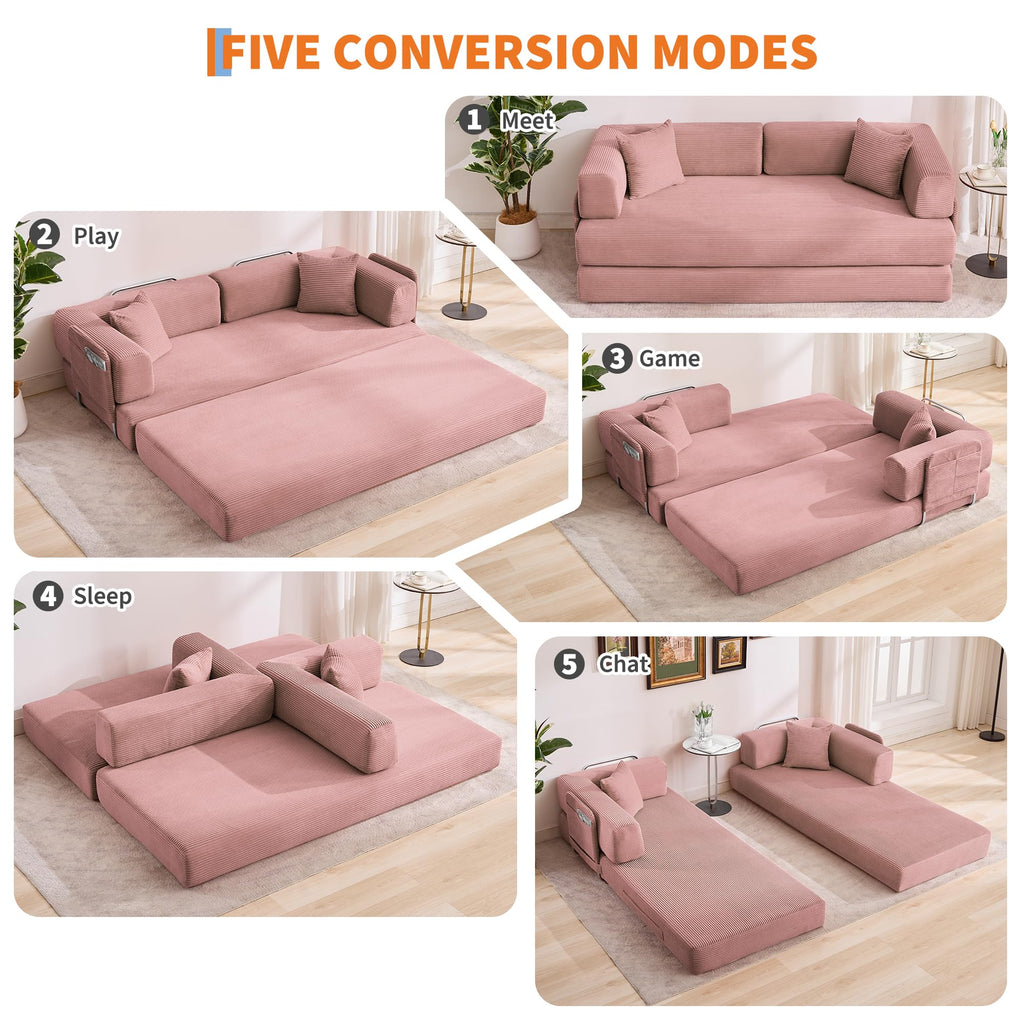5-in-1 Convertible Sleeper Sofa Bed F109696