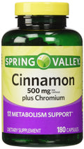 Cinnamon 500mg Plus Chromium 2 Bottles of 180 Capsules Z20720