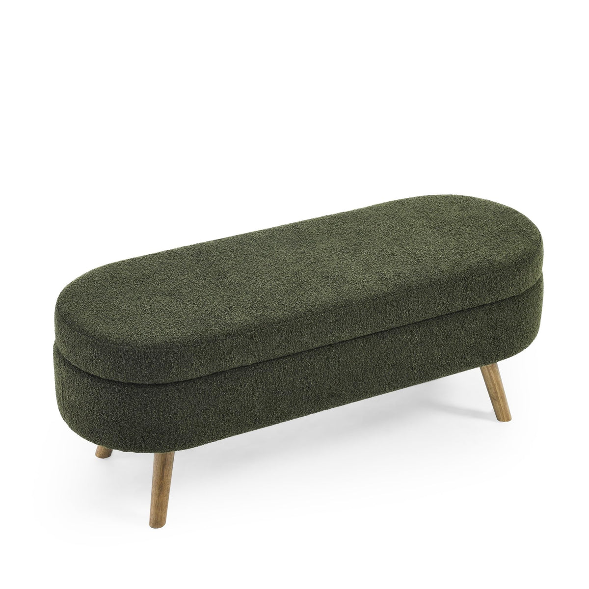 Green Oval Storage Ottoman Bench M7979
