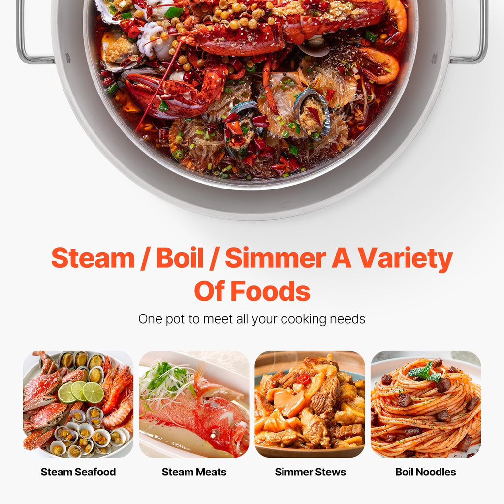 60 Qt Aluminum Seafood Boiling Pot with Strainer and Burner R34918