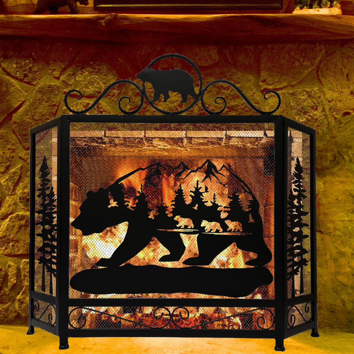 3-Panel Fireplace Screen R350