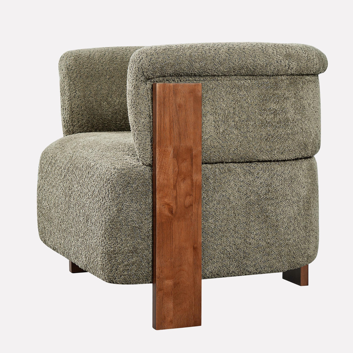 Boucle Upholstered Barrel Chairs Set of 2 E456888