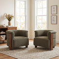 Boucle Upholstered Barrel Chairs Set of 2 E456888