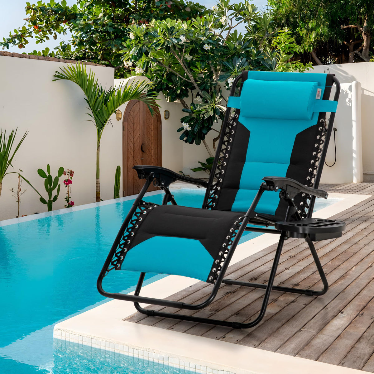 Aqua Padded Zero Gravity Chair Set of 2 Z209