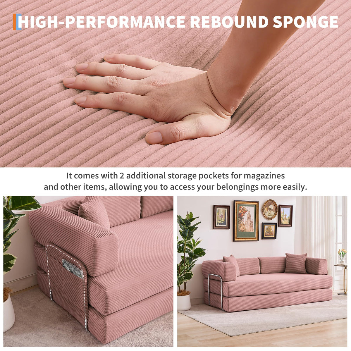 5-in-1 Convertible Sleeper Sofa Bed F109696