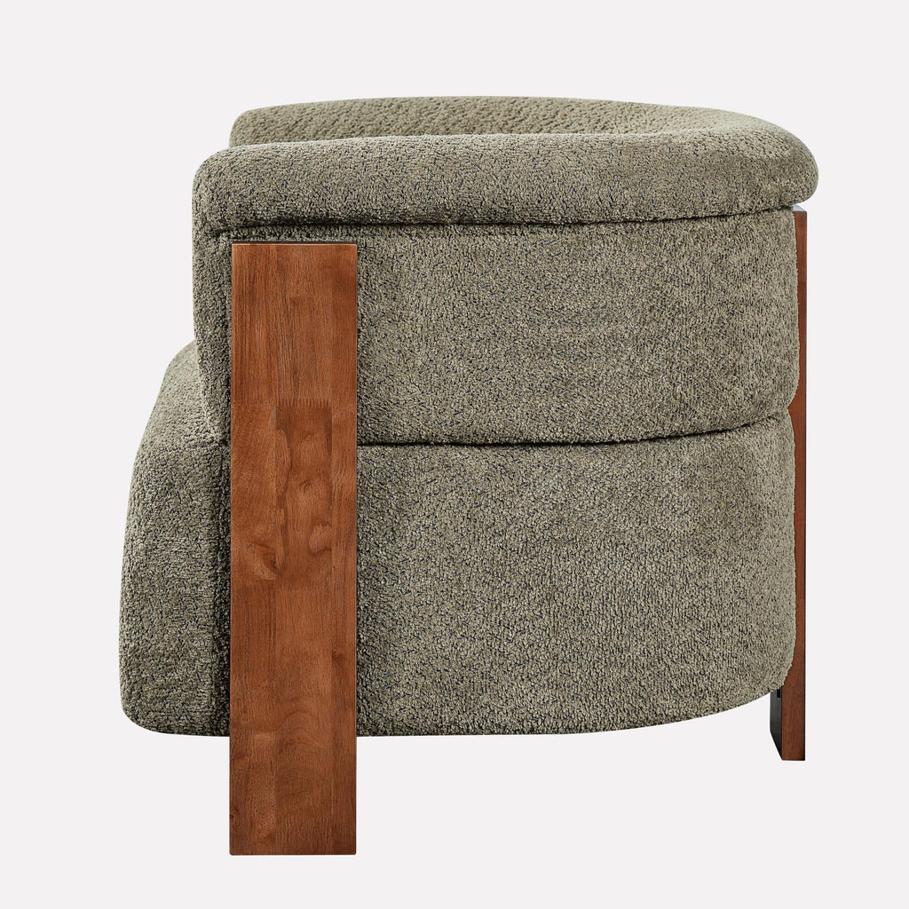 Boucle Upholstered Barrel Chairs Set of 2 E456888