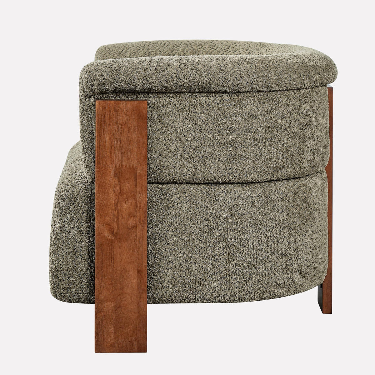 Boucle Upholstered Barrel Chairs Set of 2 E456888