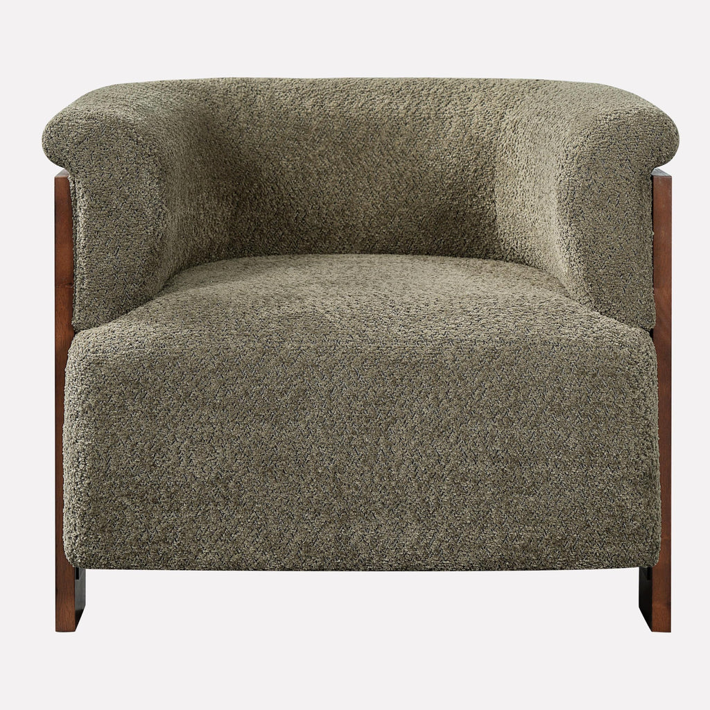 Boucle Upholstered Barrel Chairs Set of 2 E456888